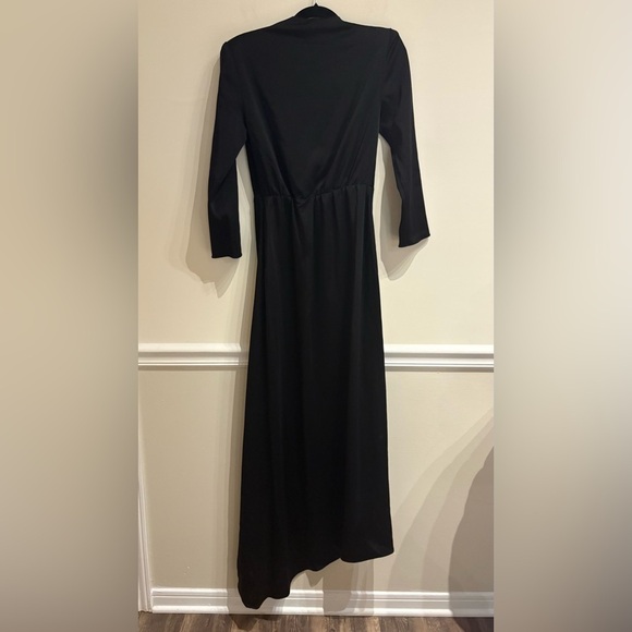 A.L.C. Black Cutout Satin-Crepe Maxi Dress size 4 - Picture 3 of 10